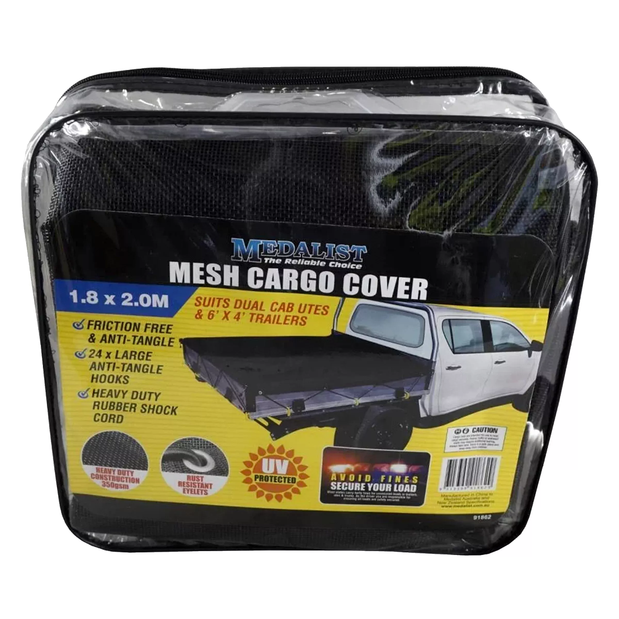 1.8x2m Ute and Trailer Mesh Cargo Cover
