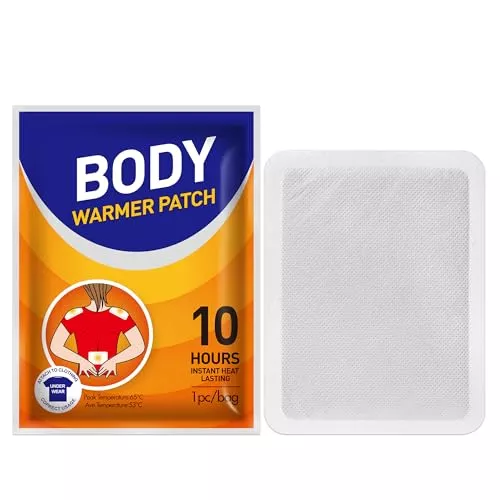 10 Count Adhesive Heat Patches for Neck, Knee, Upper or Lower Back, Air-Activated Heat Therapy Pads for Stiffness, Sprains, and More, Stick to Clothing, 5x3.7 in