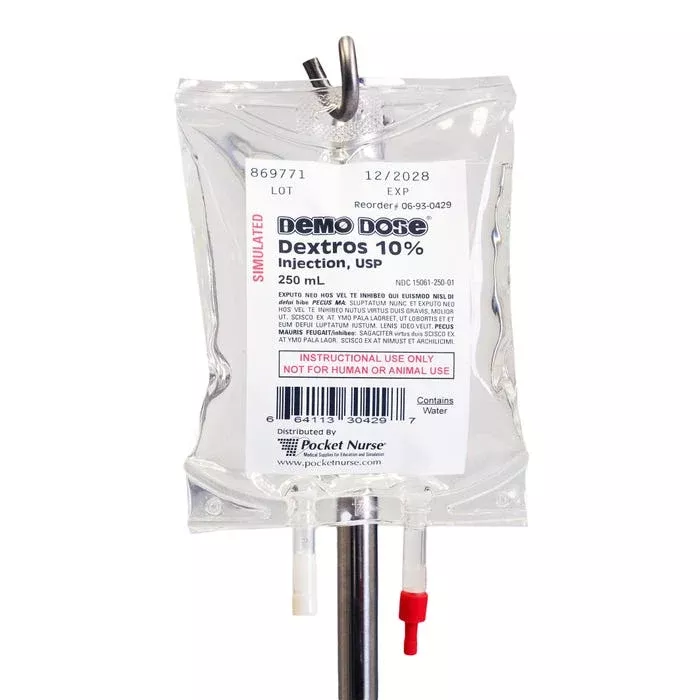Demo Dose Dextros 10% 250mL -For Training Use Only