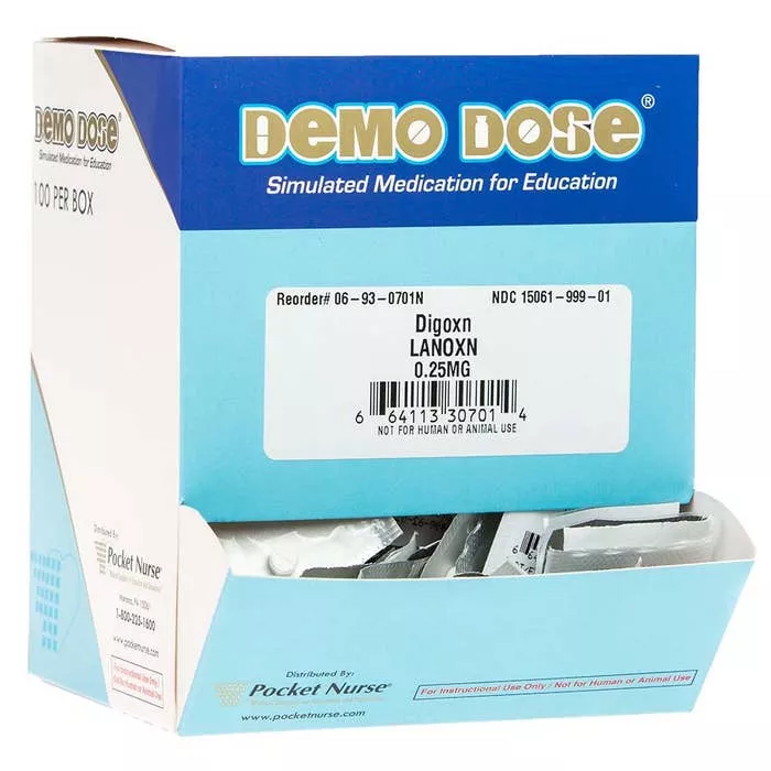 Demo Dose Digoxn (Lanoxn) 0.25mg -For Training Use Only