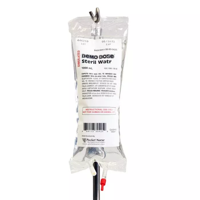 Demo Dose Steril Watr 1000mL -For Training Use Only