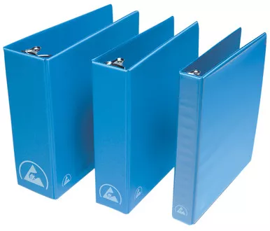 ESD Binders:. 3 Rings, 3" Spine, Blue, Static Dissipative,AR-SDB-3