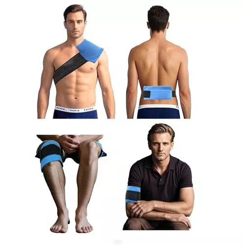 ?Reusable Gel Ice Packs for Injuries?Flexible Hot and Cold Packs, Adjustable Cold Packs for Extra Comfort (3-Piece Set)