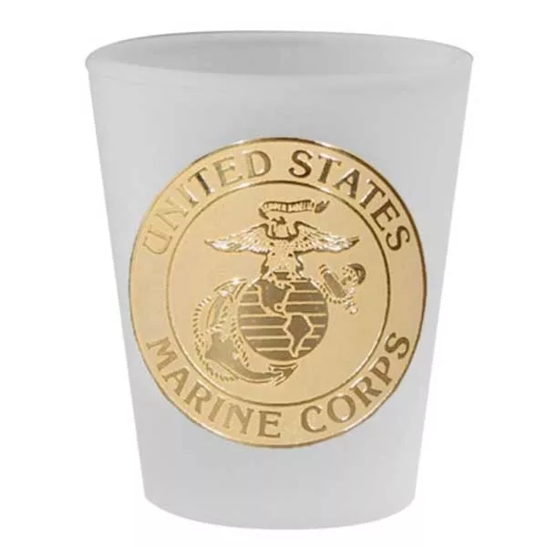 USMC Frosted Shot Glass