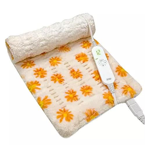 ZXU Heating Pad for Back Pain Relief and Cramps Relief- Ultra Soft Sherpa Heating Pad, XL King Size 12" x 24", 12 Heat Levels & 1-24H Auto Off?Stay on Function Hot Heated Pad, Machine Washable
